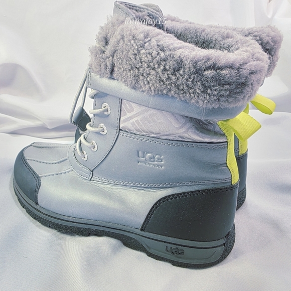 UGG Waterproof Boots Youth 6 Womens 7.5 Butte II Metal Sheepskin Sherpa Lined - Picture 3 of 10
